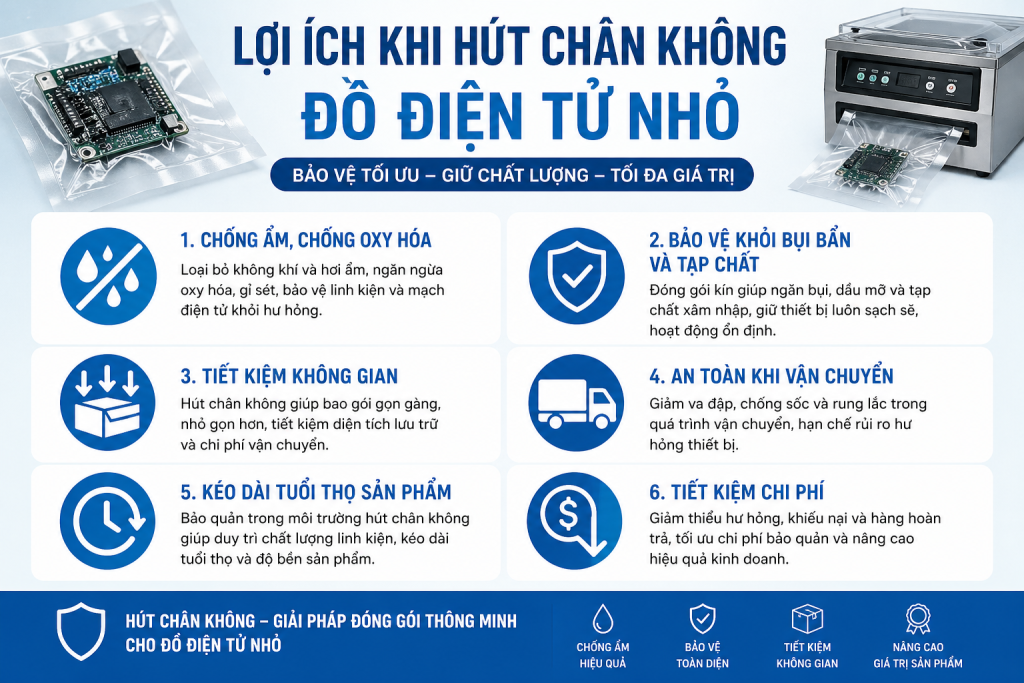 Lợi ích khi hút chân không đồ điện tử nhỏ